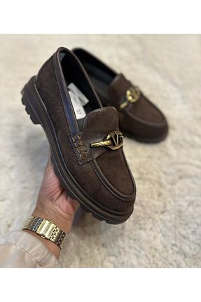 کفش لوفر قهوه ای زنانه جیر MİSS PARK MODA - کد 869267006