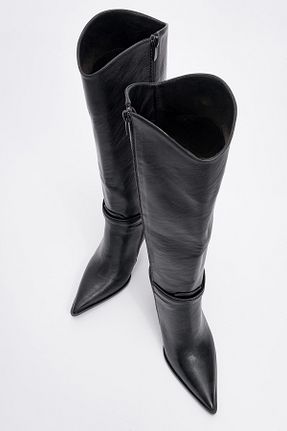 چکمه مشکی زنانه چرم مصنوعی luvishoes - کد 869293036