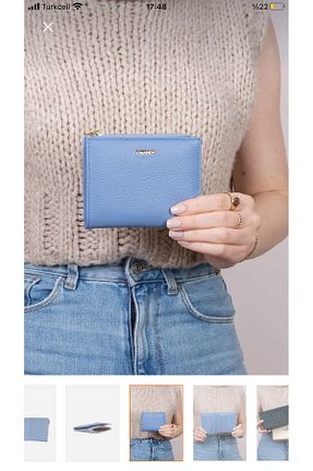 کیف پورتفوی و کلاچ آبی زنانه چرم خالص Grande - کد 869275731