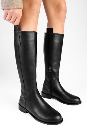 چکمه مشکی زنانه چرم مصنوعی Shoeberry - کد 869306528