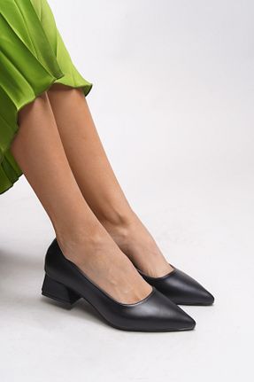 کفش پاشنه بلند کلاسیک مشکی زنانه چرم مصنوعی Riccon - کد 869311197