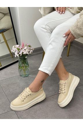 کفش اسنیکر نباتی زنانه بند دار ERVANIN BUTİĞİ - کد 829646946