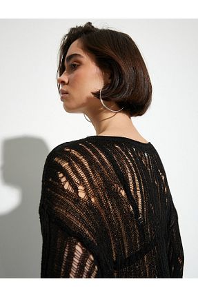 پلیور مشکی زنانه ساده Koton - کد 801732467