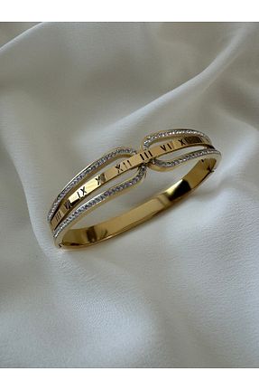 دستبند استیل (فولاد) طلائی زنانه استیل ضد زنگ HERCY - کد 852306365