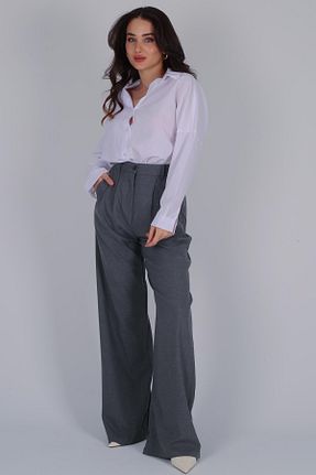 شلوار طوسی زنانه پلی ویسکون FACETTE - کد 806726496