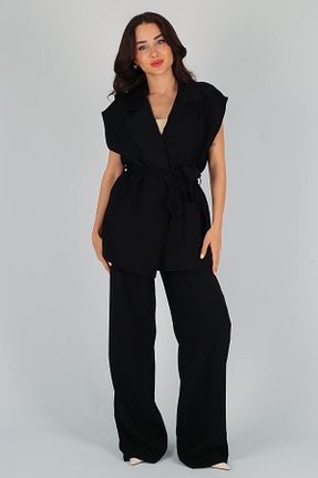 ست بالاتنه و پائین تنه مشکی زنانه بافتنی FACETTE - کد 832663665