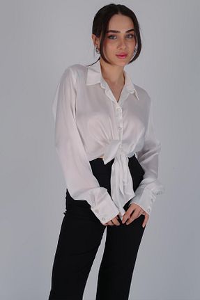 بلوز سفید زنانه ساده FACETTE - کد 819459465