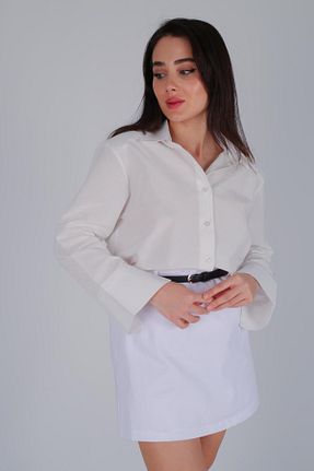 پیراهن سفید زنانه رگولار FACETTE - کد 813358390