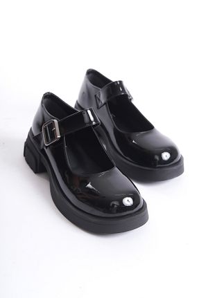 کفش لوفر مشکی زنانه چرم لاکی öz se shoes - کد 869845349