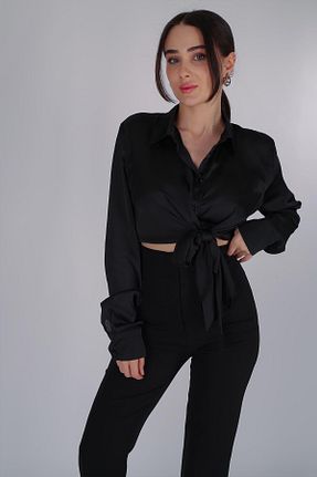 بلوز مشکی زنانه ساده FACETTE - کد 819477452