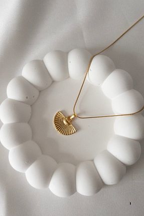 گردنبند استیل ( فولاد ) زرد زنانه استیل (فولاد) Karflake - کد 869848064