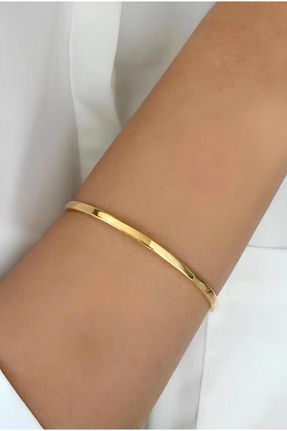 دستبند استیل (فولاد) طلائی زنانه استیل (فولاد) GUNEYS - کد 869408823
