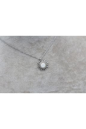 گردنبند نقره آبی زنانه 925 عیار Alina Jewelry - کد 869421007