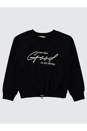 سوئیشرت مشکی بچه گانه ساده Civil Girls - کد 863803909