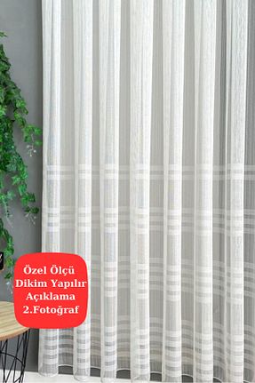 پرده توری سفید ریل دار Perde Pendik - کد 869491126