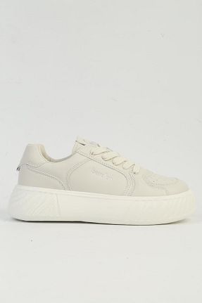 کفش اسنیکر بژ زنانه بند دار Benetton - کد 865085998