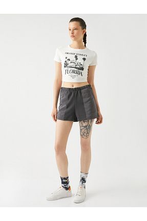 شلوارک و برمودا طوسی زنانه Straight Koton - کد 734560202