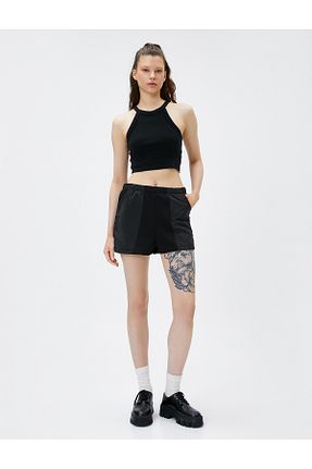 شلوارک و برمودا مشکی زنانه Straight Koton - کد 733381313
