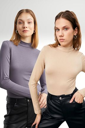 بلوز بژ زنانه ساده Bipantolon - کد 869547279
