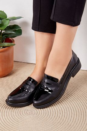 کفش کلاسیک مشکی زنانه چرم لاکی TOFİSA - کد 869560933