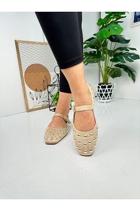 بابت بژ زنانه چرم مصنوعی İmerShoes - کد 861267877