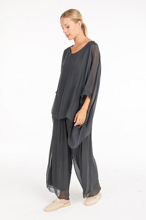 تیشرت طوسی زنانه رگولار Glocal - کد 854140290