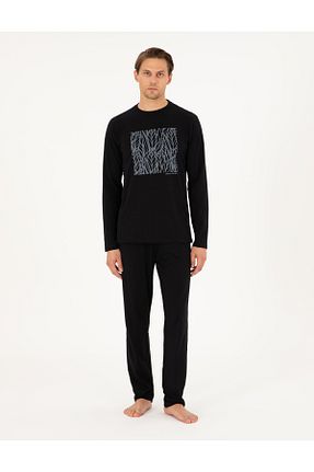 ست لباس راحتی مشکی مردانه چاپی Pierre Cardin - کد 869646043
