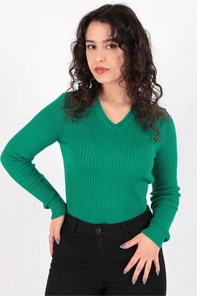 پلیور سبز زنانه ساده Fashion Friends - کد 869679274