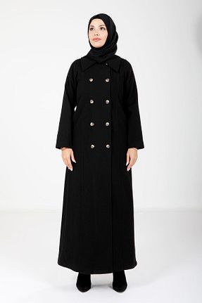 پالتو پشمی حجاب مشکی زنانه رگولار Beyza - کد 869673760