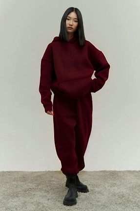 ست کرمکن اسپرت زرشکی زنانه پنبه پلی استر YAKAMEL - کد 870037460