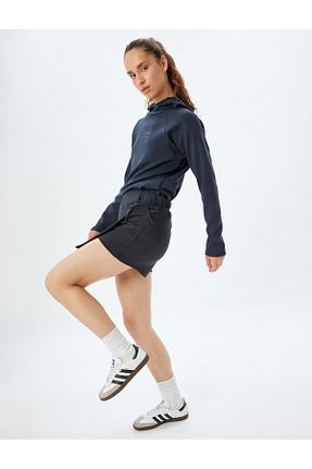سوئیشرت طوسی زنانه ساده Koton - کد 854401310