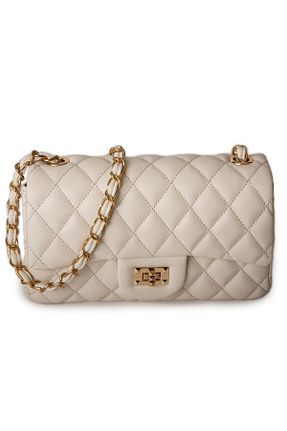 کیف پستچی بژ زنانه چرم مصنوعی Nas Bag - کد 827667367