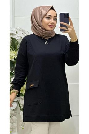 تونیک حجاب مشکی زنانه پنبه ای Ebrarengiz Moda - کد 762944007