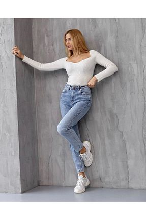 شلوار جین آبی زنانه پاچه تنگ SHEVEGA - کد 869721535