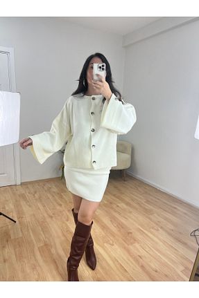 ست بالاتنه و پائین تنه نباتی زنانه تریکو YEŞİMALSANÇOĞLU - کد 869750970