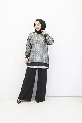ست بالاتنه و پائین تنه مشکی زنانه بافتنی feray kaya - کد 869760673