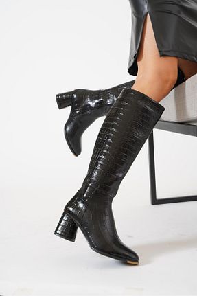 چکمه مشکی زنانه چرم مصنوعی Moda Pie - کد 869772021