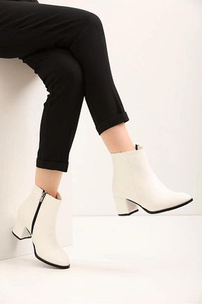 بوت / نیم بوت سفید زنانه ضد آب GİYSONE - کد 862348729