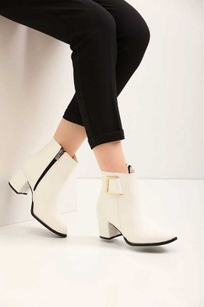 بوت / نیم بوت سفید زنانه ضد آب GİYSONE - کد 862207492