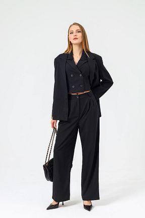 ست بالاتنه و پائین تنه مشکی زنانه بافتنی Dilek Aydın Atelier - کد 870850999