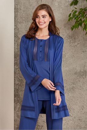 ست لباس راحتی سرمه ای زنانه طرح دار Pierre Cardin - کد 659702342