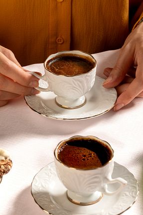 فنجان قهوه سفید 6 نفره Nehir - کد 861342313