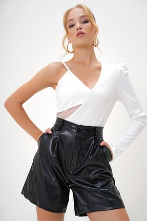 بلوز سفید زنانه ساده Trend Alaçatı Stili - کد 868655992