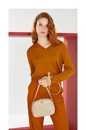 کیف دوشی بژ زنانه چرم مصنوعی Pierre Cardin - کد 753231293