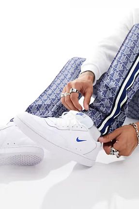 کفش اسنیکر سفید مردانه چرم اصل Nike - کد 869815869