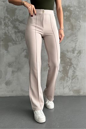 شلوار بژ زنانه پنبه - پلی استر - الاستین macharel jeans - کد 648360652
