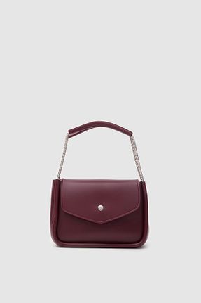 کیف پستچی زرشکی زنانه چرم مصنوعی Shule Bags - کد 852806637