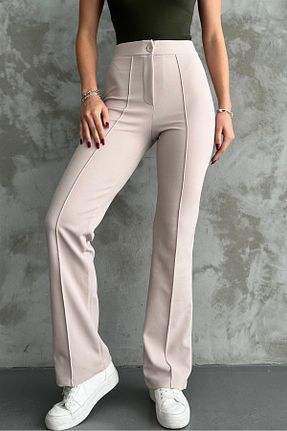شلوار بژ زنانه پنبه - پلی استر - الاستین macharel jeans - کد 648360652