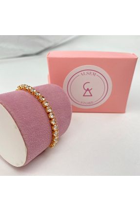 دستبند استیل (فولاد) طلائی زنانه استیل ضد زنگ Alsem - کد 850918054