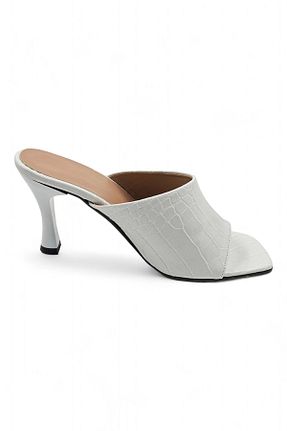 دمپائی سفید زنانه چرم مصنوعی Melen Shoes - کد 461930007